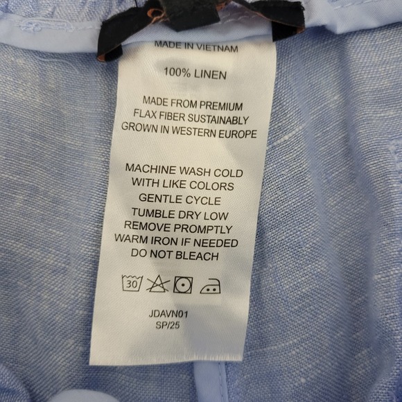 Quince European Linen Tapered Ankle Pants Size XS Light Blue‎ 26" Inseam Pull On - Picture 4 of 8